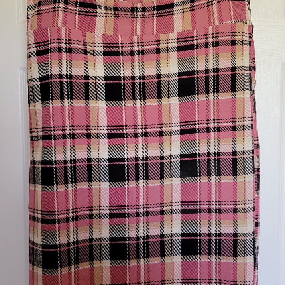 LulaRoe 3XL Cassie Skirt - Pink Plaid Print